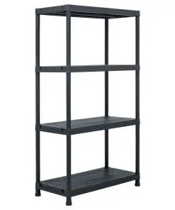 vidaXL Storage Shelf Racks 5 pcs Black 60x30x138 cm Plastic