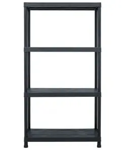 vidaXL Storage Shelf Racks 5 pcs Black 60x30x138 cm Plastic