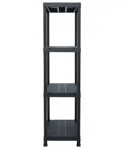 vidaXL Storage Shelf Racks 5 pcs Black 60x30x138 cm Plastic