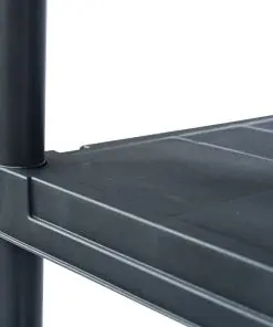 vidaXL Storage Shelf Racks 5 pcs Black 60x30x138 cm Plastic