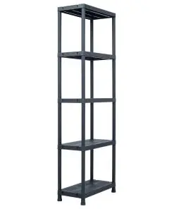 vidaXL Storage Shelf Racks 2 pcs Black 125 kg 60x30x180 cm Plastic