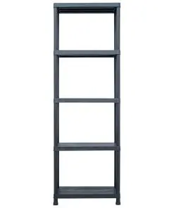 vidaXL Storage Shelf Racks 2 pcs Black 125 kg 60x30x180 cm Plastic