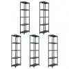 vidaXL Storage Shelf Racks 5 pcs Black 125 kg 60x30x180 cm Plastic