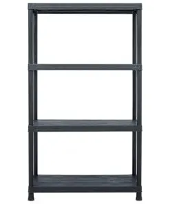 vidaXL Storage Shelf Racks 2 pcs Black 200 kg 80x40x138 cm Plastic