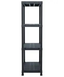 vidaXL Storage Shelf Racks 2 pcs Black 200 kg 80x40x138 cm Plastic