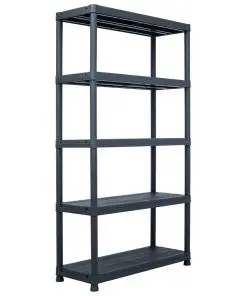 vidaXL Storage Shelf Racks 2 pcs Black 500 kg 100x40x180 cm Plastic
