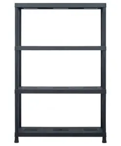 vidaXL Storage Shelf Racks 2 pcs Black 220 kg 90x40x138 cm Plastic