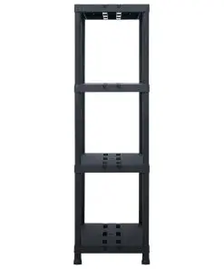 vidaXL Storage Shelf Racks 2 pcs Black 220 kg 90x40x138 cm Plastic