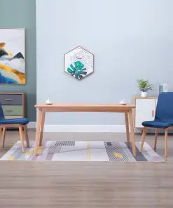 vidaXL Dining Chairs 2 pcs Blue Fabric