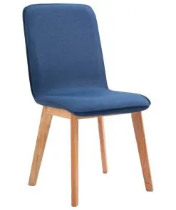 vidaXL Dining Chairs 4 pcs Blue Fabric