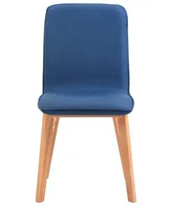 vidaXL Dining Chairs 4 pcs Blue Fabric