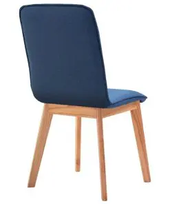 vidaXL Dining Chairs 4 pcs Blue Fabric