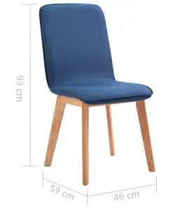 vidaXL Dining Chairs 4 pcs Blue Fabric