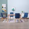 vidaXL Dining Chairs 4 pcs Blue Fabric