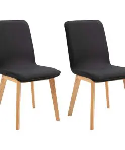 vidaXL Dining Chairs 2 pcs Black Fabric