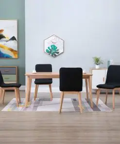 vidaXL Dining Chairs 4 pcs Black Fabric