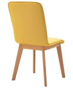 vidaXL Dining Chairs 2 pcs Yellow Fabric