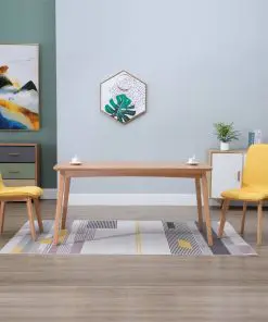 vidaXL Dining Chairs 2 pcs Yellow Fabric
