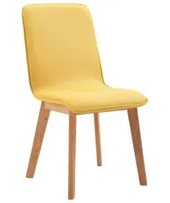 vidaXL Dining Chairs 4 pcs Yellow Fabric