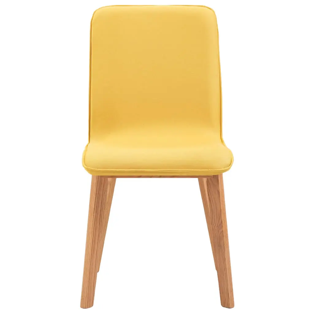 vidaXL Dining Chairs 4 pcs Yellow Fabric