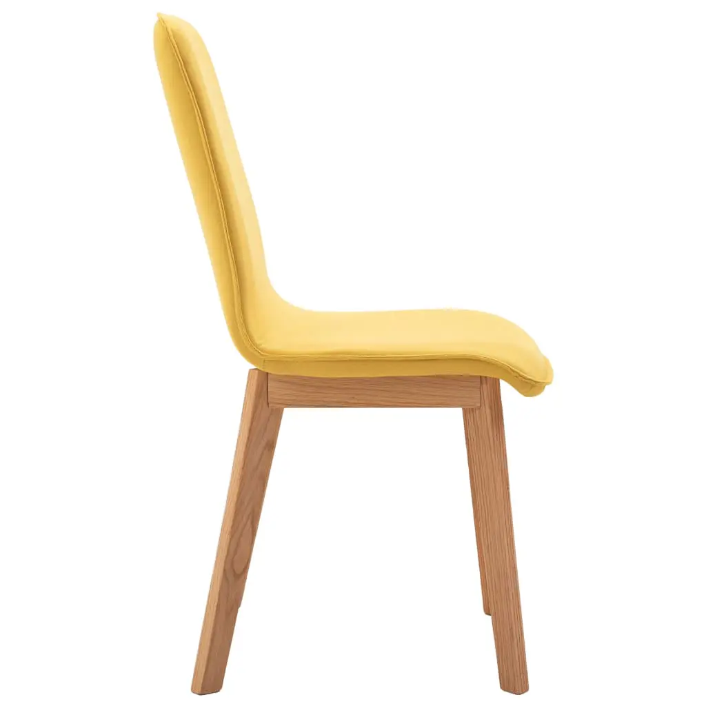 vidaXL Dining Chairs 4 pcs Yellow Fabric