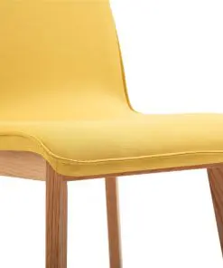 vidaXL Dining Chairs 4 pcs Yellow Fabric