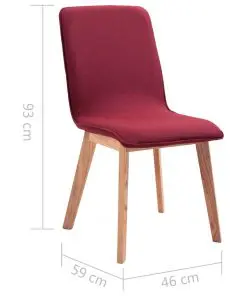 vidaXL Dining Chairs 4 pcs Red Fabric