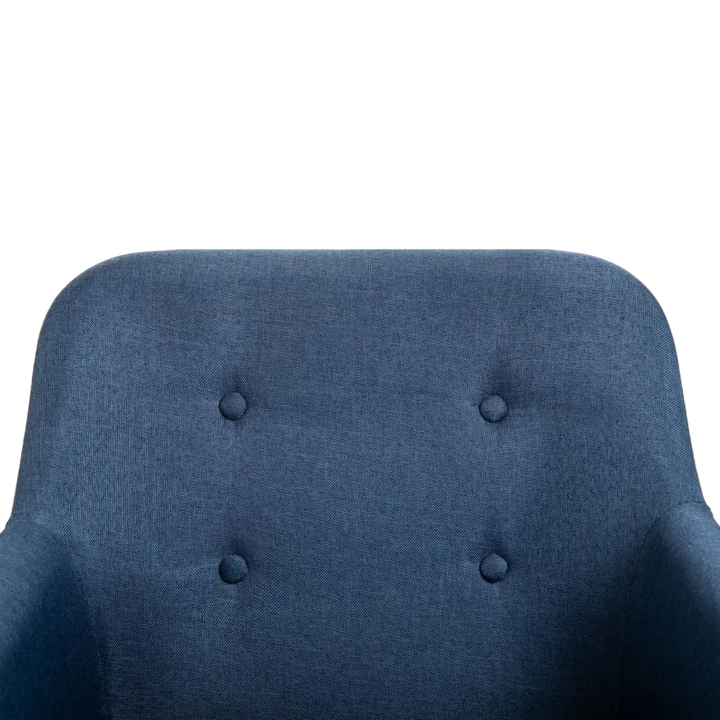 vidaXL Dining Chairs 2 pcs Blue Fabric and Solid Oak Wood