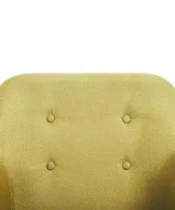 vidaXL Dining Chairs 2 pcs Green Fabric and Solid Oak Wood