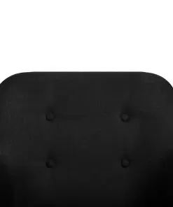 vidaXL Dining Chairs 2 pcs Black Fabric and Solid Oak Wood