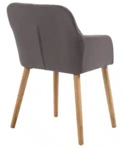 vidaXL Dining Chairs 2 pcs Taupe Fabric and Solid Oak Wood