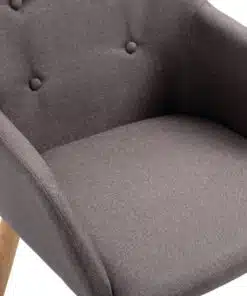 vidaXL Dining Chairs 2 pcs Taupe Fabric and Solid Oak Wood