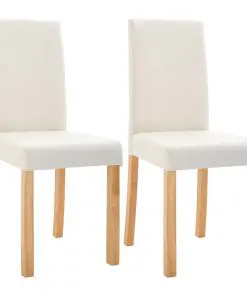 vidaXL Dining Chairs 2 pcs Cream Faux Leather
