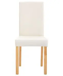 vidaXL Dining Chairs 2 pcs Cream Faux Leather