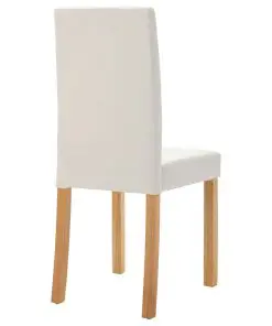 vidaXL Dining Chairs 2 pcs Cream Faux Leather