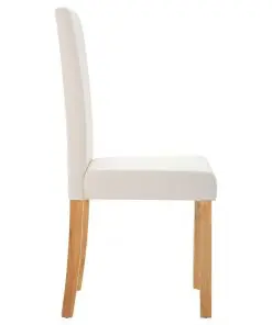 vidaXL Dining Chairs 2 pcs Cream Faux Leather
