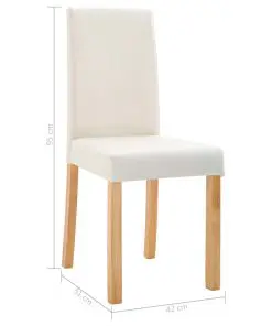 vidaXL Dining Chairs 2 pcs Cream Faux Leather