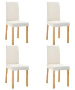 vidaXL Dining Chairs 4 pcs Cream Faux Leather