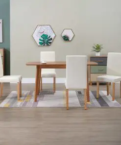 vidaXL Dining Chairs 4 pcs Cream Faux Leather