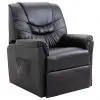 vidaXL Reclining Chair Black Faux Leather
