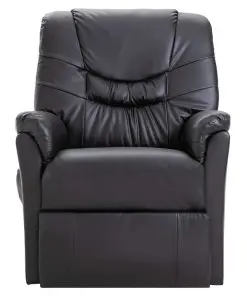 vidaXL Reclining Chair Black Faux Leather