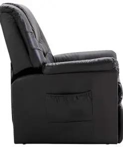 vidaXL Reclining Chair Black Faux Leather