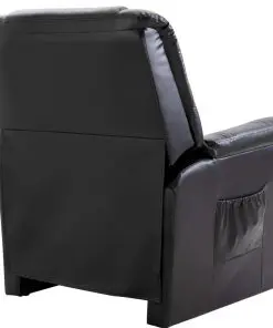 vidaXL Reclining Chair Black Faux Leather