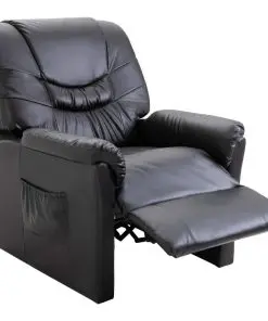 vidaXL Reclining Chair Black Faux Leather