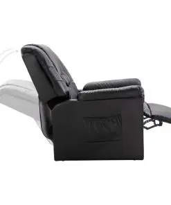 vidaXL Reclining Chair Black Faux Leather