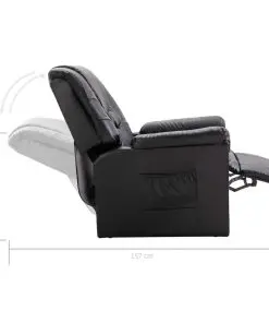 vidaXL Reclining Chair Black Faux Leather