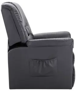 vidaXL Reclining Chair Grey Faux Leather