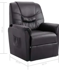 vidaXL Reclining Chair Grey Faux Leather