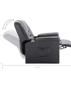 vidaXL Reclining Chair Grey Faux Leather