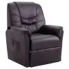 vidaXL Reclining Chair Brown Faux Leather